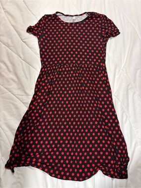DB Moon Black Midi Dress with Red Polka Dots — Women’s Classic Fit size large